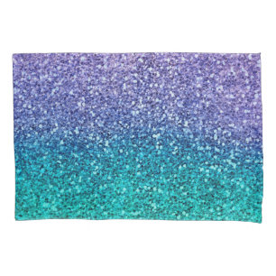 Housse D'oreillers Lavande Violet & Aqua Vert Sarcelle Pailleté scint