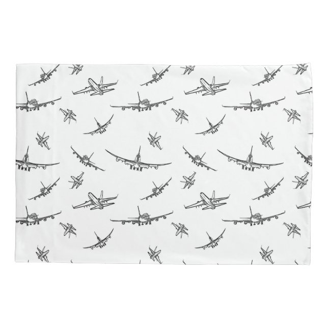 Housse D'oreillers L'avion esquisse // (Dos)