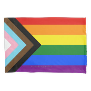 Housse D'oreillers Le drapeau de fierté Progress de SlipperyJoe six h