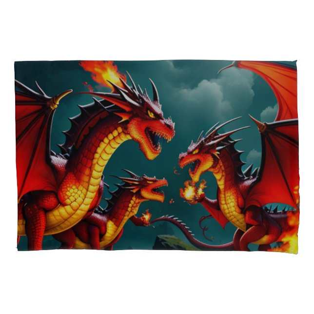 Housse D'oreillers Le feu du dragon (devant)