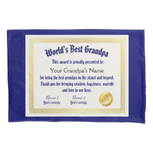 Housse D'oreillers Le meilleur certificat grand-père du monde Funny m