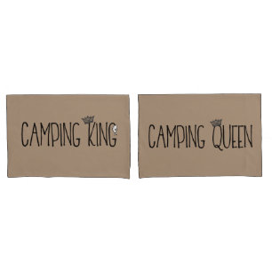 Housse D'oreillers "Le roi du camping et la reine du camping"
