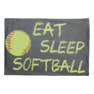 Housse D'oreillers Le tableau mangent le base-ball de sommeil