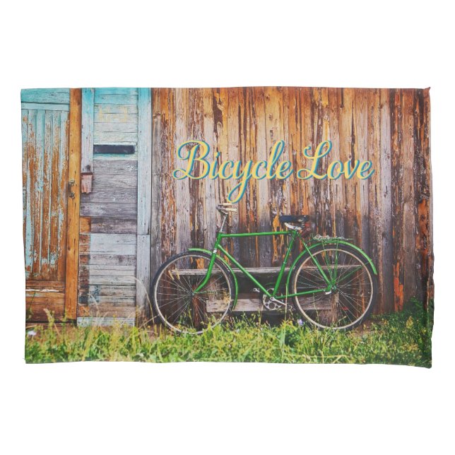 Housse D'oreillers Le Vélo Vert 1 (devant)