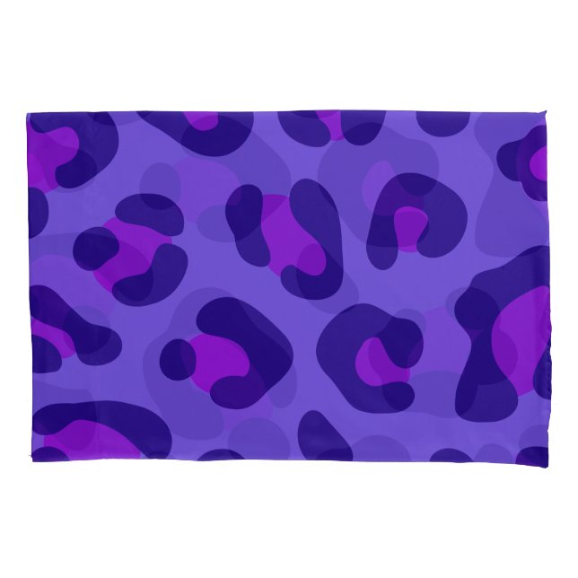 Housse D'oreillers "Leopard violet électrique" (devant-gauche)