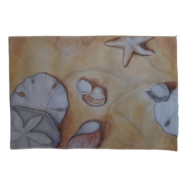 Housse D'oreillers Les coquillages en bord de mer (devant)