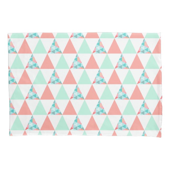 Housse D'oreillers Les triangles géométriques monnayent le motif rose (devant)
