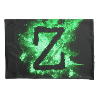 HOUSSE D'OREILLERS LETTRE Z MAJUSCULE VERTE