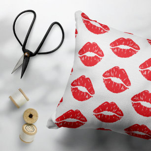 Housse D'oreillers Lèvres Rouges, Rouge À Lèvres, Baiser, Motif Des L