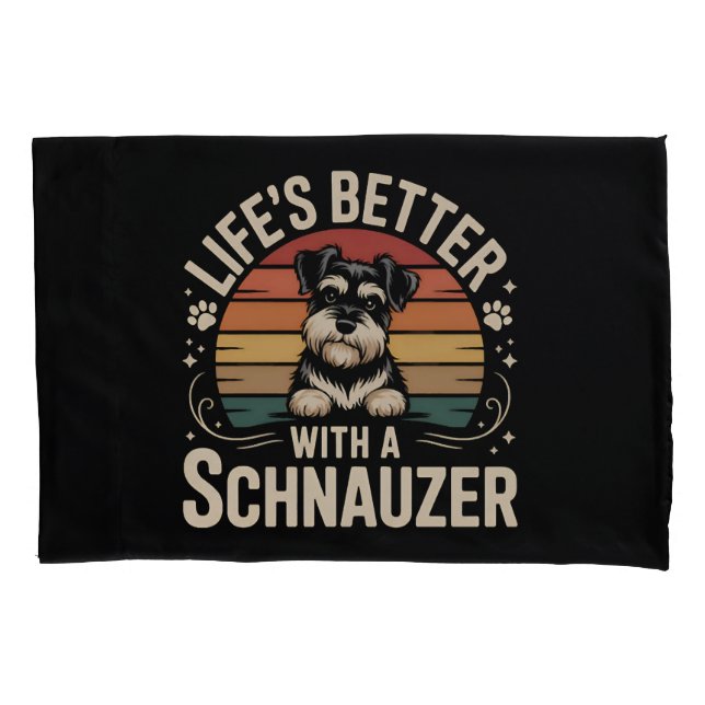 Housse D'oreillers Life's Better With A Schnauzer (devant)