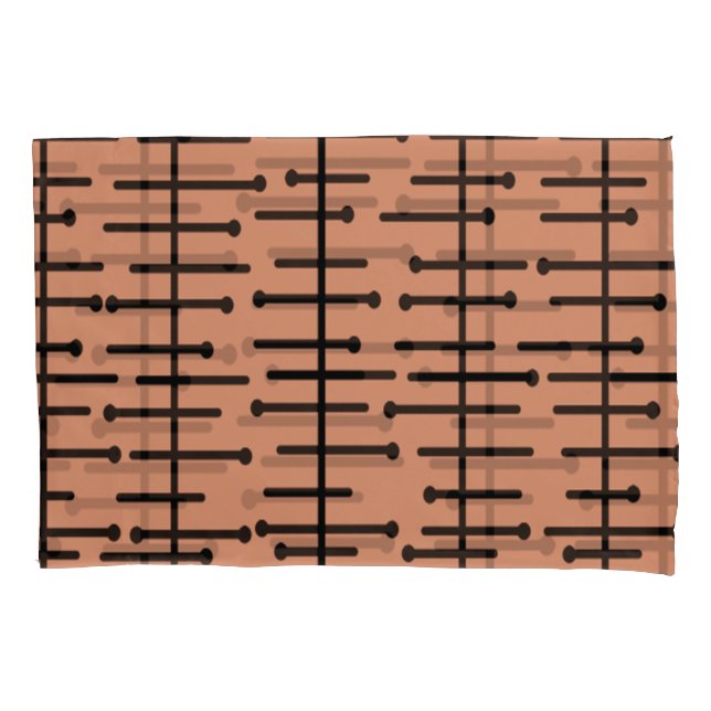 Housse D'oreillers Lignes atomiques roses rétro (devant)