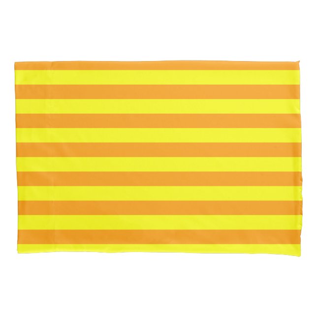 Housse D'oreillers Lignes de bandes orange jaune (devant)