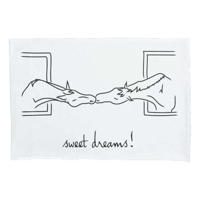Housse D'oreillers Lignes de poney - rêves doux ! Caisse de coussin (devant)