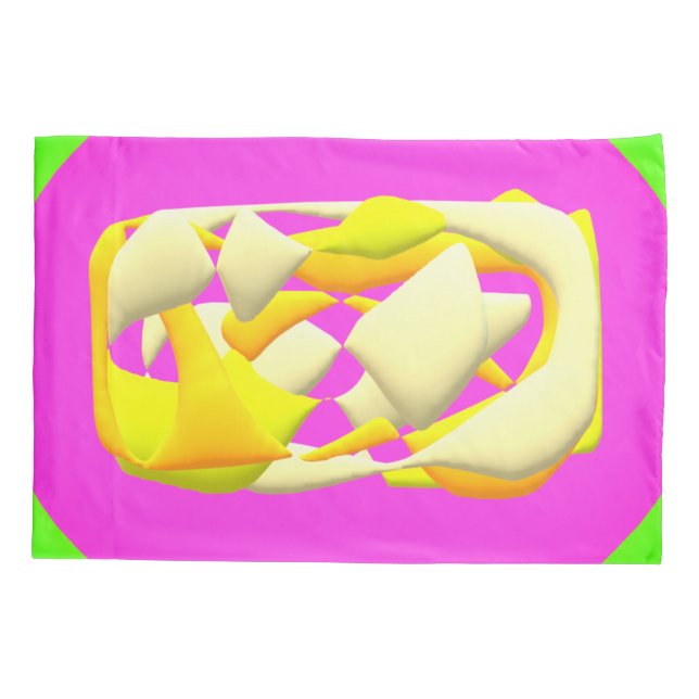 Housse D'oreillers Lime Vert et violet vif motif Fle (Dos)