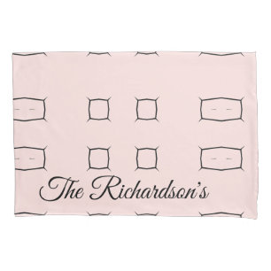 Housse D'oreillers Linge de lit géométrique minimal personnalisé Rose