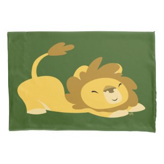 Housse D'oreillers Lion de dessin animé mignon qui s'étire