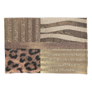 Housse D'oreillers Lioness Safari Chic Jungle Gold Modern Sparkle