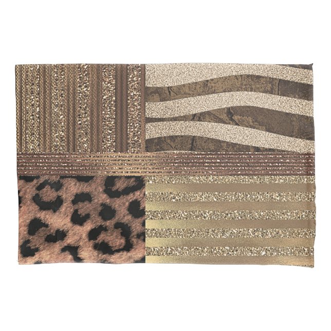 Housse D'oreillers Lioness Safari Chic Jungle Gold Modern Sparkle (devant)