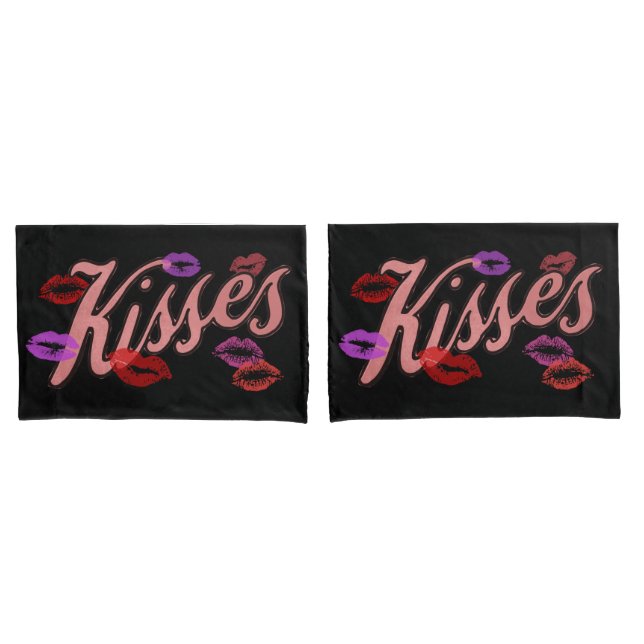 HOUSSE D'OREILLERS LIP KISSES (devant-Set)