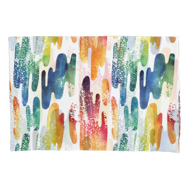 Housse D'oreillers Liquide : Aquarelle Abstraite moderne. (devant)