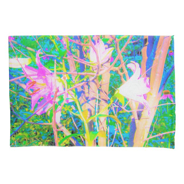 Housse D'oreillers Lis abstraits orientaux dans mon jardin Rubio (devant)