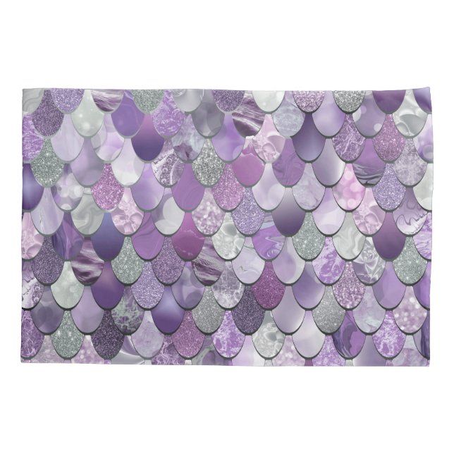 Housse D'oreillers Literie de sirène, pourpre de caisse de coussin de (Dos)