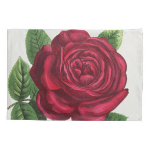 Housse D'oreillers Lithographie de rose antique, François-Frédéric Gr