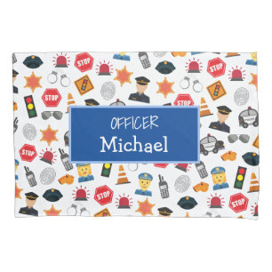 Housse D'oreillers Little Boys Police Officier Motif Enfants