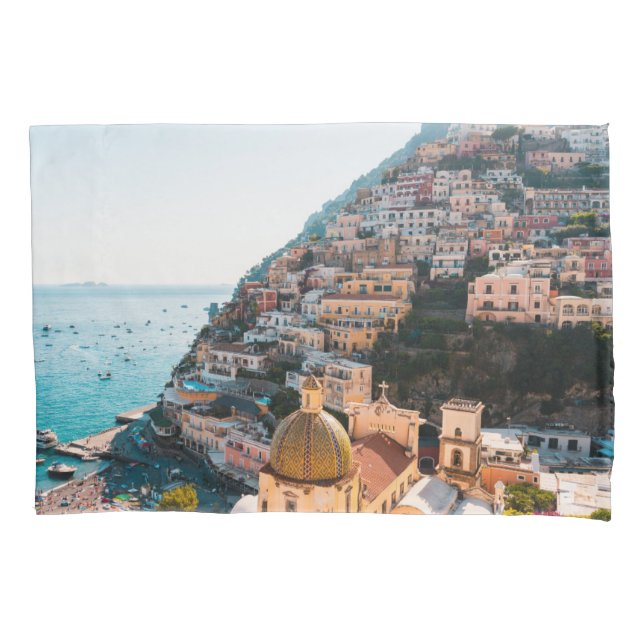 Housse D'oreillers Littoral | Positano Italie, Village de Cliffside (devant)