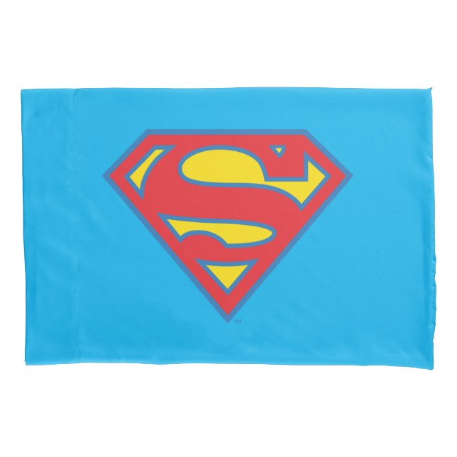 Housse D'oreillers Logo classique Supergirl avec fond bleu (devant)