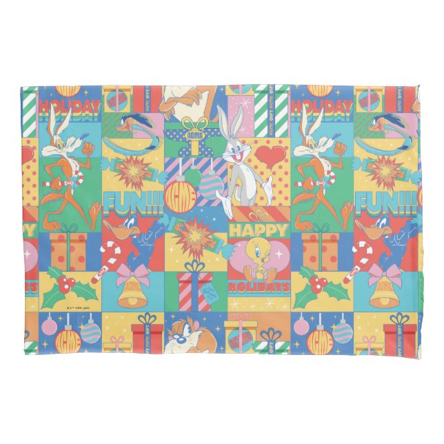 Housse D'oreillers LOONEY TUNES™ | Joyeuses fêtes Motif de Noël (devant)