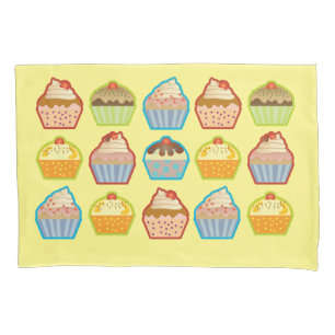 Housse D'oreillers Lotsa Cute Cupcakes Enfants Blanche