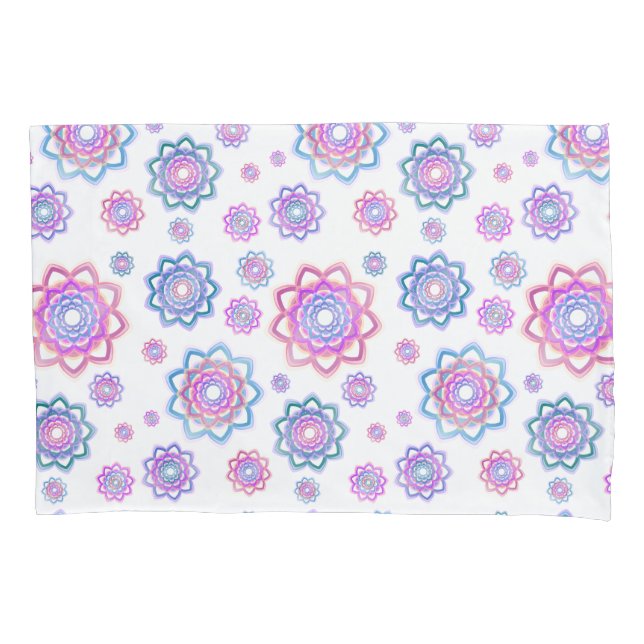 Housse D'oreillers Lotus Flower Motif rose Pastel Vert (devant-gauche)