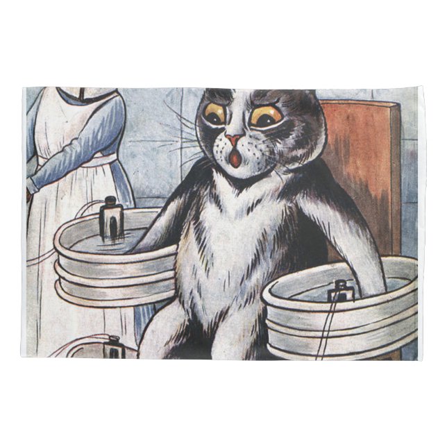 Housse D'oreillers Louis Wain - Chat Habillé Comme Infirmière (Dos)