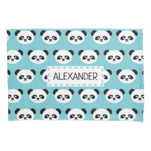 Housse D'oreillers L'ours panda personnalisé par bleu badine Kawaii