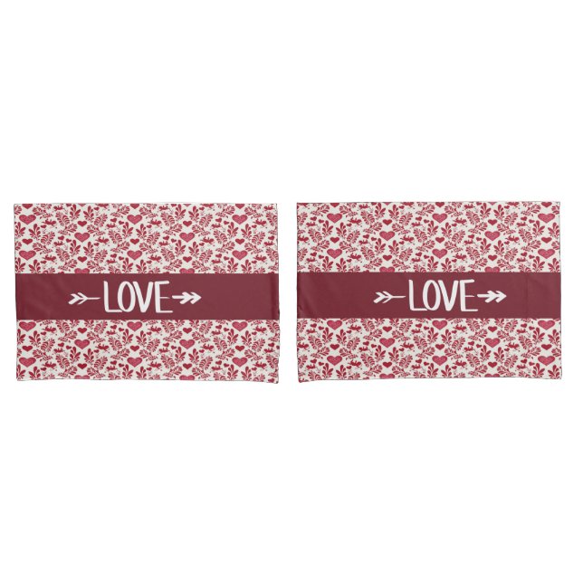 Housse D'oreillers Love Valentine's Day Pillowcases (devant-Set)