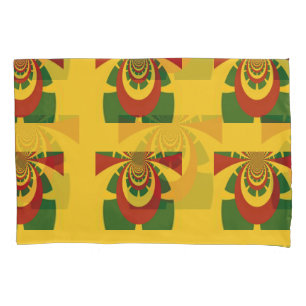 Housse D'oreillers Lovely Red Golden Green Dernier design Queen Size