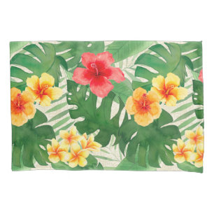 Housse D'oreillers Luana Aquarelle Tropical Floral Reversible