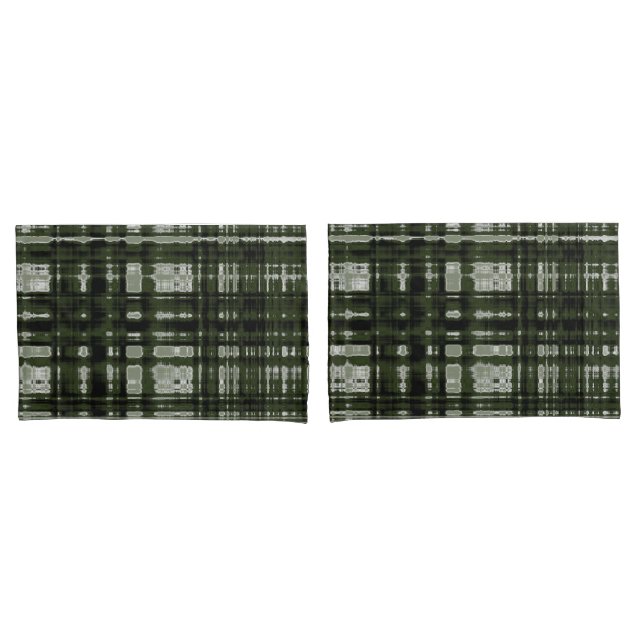 Housse D'oreillers Lumberjack Plaid Drave Olive Design (devant-Set)