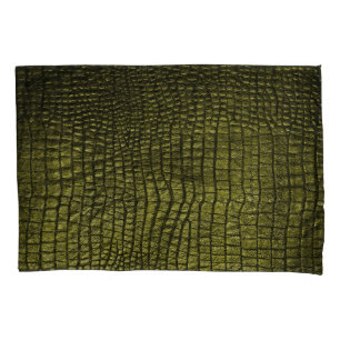 Housse D'oreillers Luxueuse texture de peau de crocodile foncé.