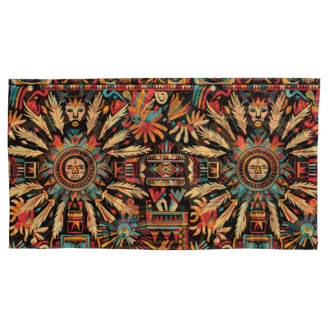 Housse D'oreillers Luxueux Caissons d'Oreiller "Aztec Dream" Turquois (devant-gauche)
