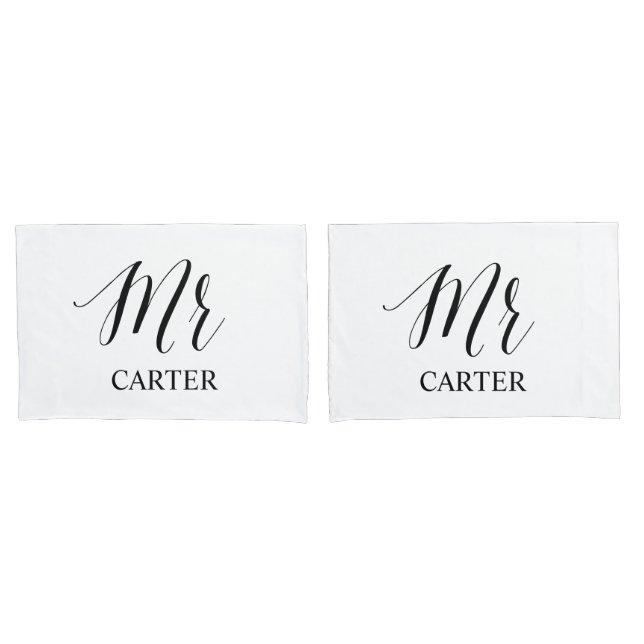 Housse D'oreillers M. et M. Typographie moderne Gay Couple Mariage So (devant-Set)
