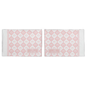 Housse D'oreillers M. & Mme Cat Maman et Papa Pink Cat Paw Motif