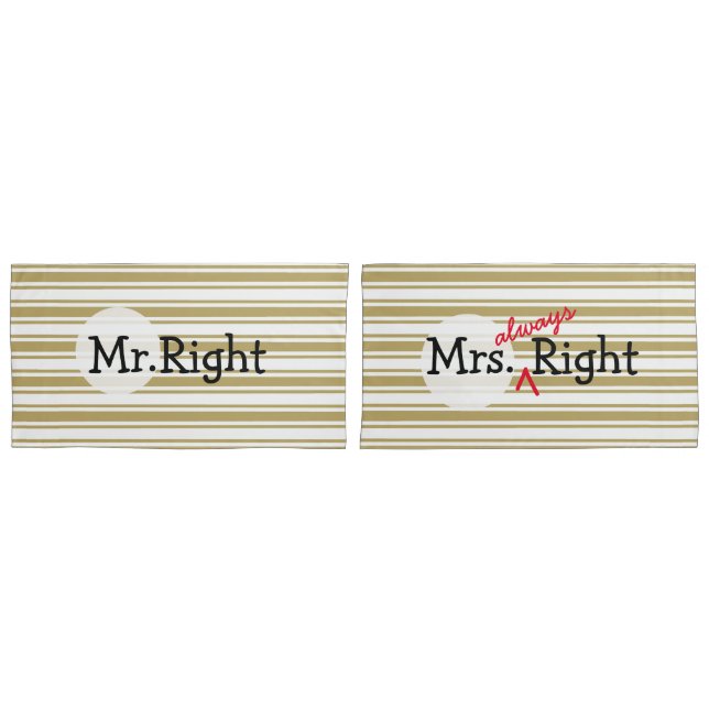 Housse D'oreillers M. Right & Mme..Always Right Couples (devant-Set)