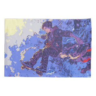 Housse D'oreillers Magic Skateboard Ride - Skateboarder