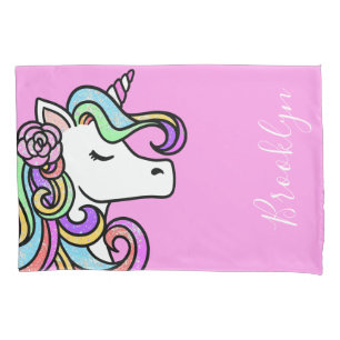 Housse D'oreillers Magique Unicorn Gold Parties scintillant fille Cou
