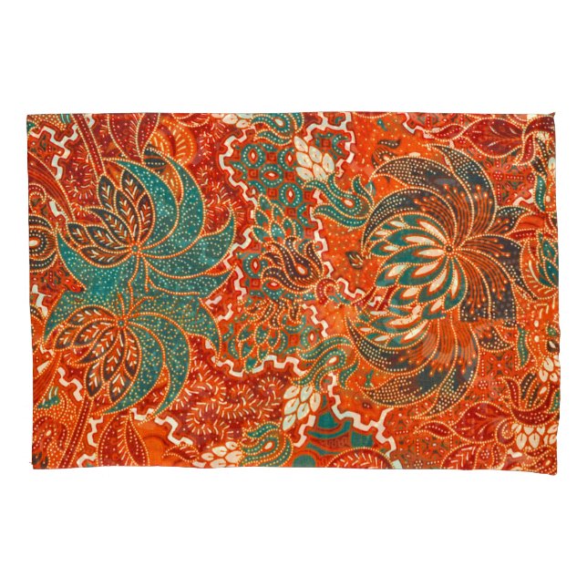 Housse D'oreillers Malaysian Batik : Beau Motif d'art. (devant)