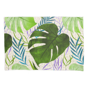 Housse D'oreillers Maleah Monstera Tropical Hawaiian Aquarelle Vert
