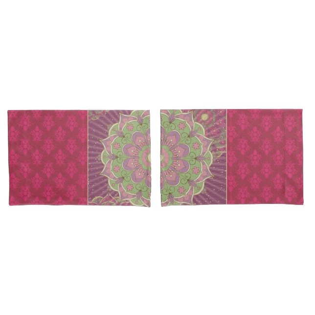 Housse D'oreillers Mandala de guérison - Coques Coussins (devant-Set)