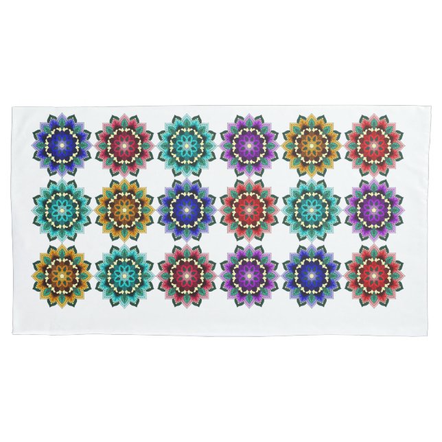 Housse D'oreillers Mandala en différentes couleurs (devant)